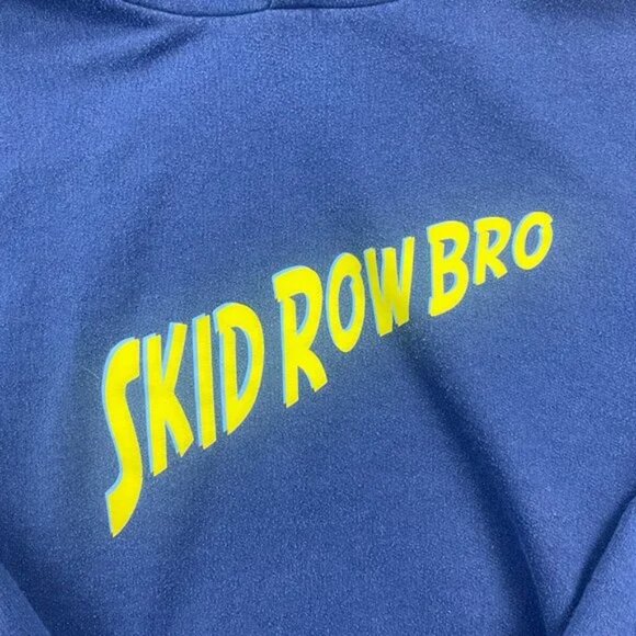 Skid Row Bro Sweater Men Small S Navy Blue Hoodie Pull Over Hanes Comfort Blend - Picture 2 of 7